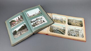 Two albums of black and white and coloured postcards, some Sussex and Surrey views and others 