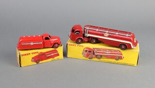 Dinky Toys, a 442 Esso petrol tanker, dark blue decal outline, boxed missing flap together with a French Dinky Toys 32C Panhard Titan-Coder Tankard, boxed with 5 languages on flap 