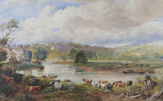 David Cox Junior (1809-1885), pencil and watercolour drawing unsigned, "Arundel Castle From South" 54cm x 87cm the reverse with Michael Bryan Cheyne Walk London label 