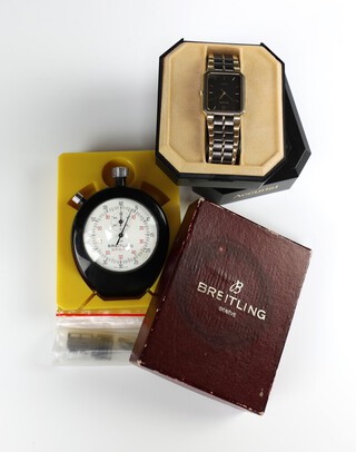 A Breitling Sprint plastic cased stopwatch with original box and a gentleman's Accurist 2 colour quartz movement wristwatch in original box  