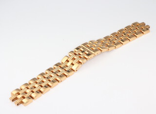 An 18ct yellow gold watch bracelet, 107.6 grams, 16.5cm 
