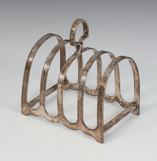 An Art Deco silver 5 bar hoop toast rack, Sheffield 1933 for Harrods, 84 grams, 8cm 