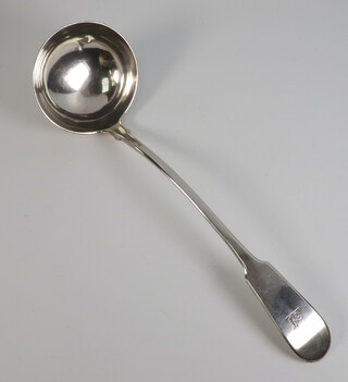 A George IV silver Old English ladle with engraved armorial, Glasgow 1824, 243 grams 