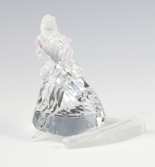 A Swarovski Crystal figure of Cinderella and her shoe 9cm, boxed