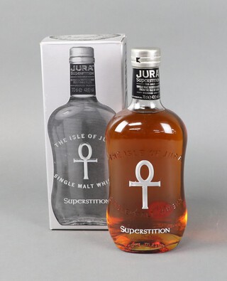 A 70cl bottle of Jura Superstition, Isle of Jura single malt whisky, 43 percent, boxed