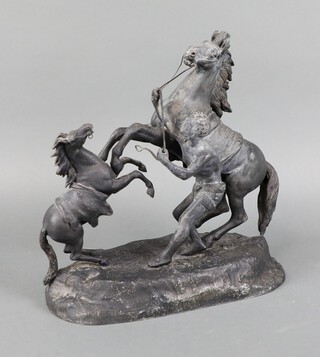 A 19th Century spelter figure of a Marley horse 31cm h x 34cm w x 14cm d 