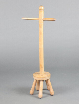 A 19th Century oak washing dolly 90cm h x 17cm diam.