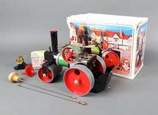 A Mamod steam roller S.R.1A boxed, including a boxed Mamod model power hammer 