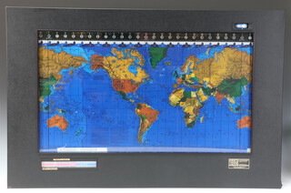 A wall mounted Geochron World Clock (fully operational and together with wall fittings) 