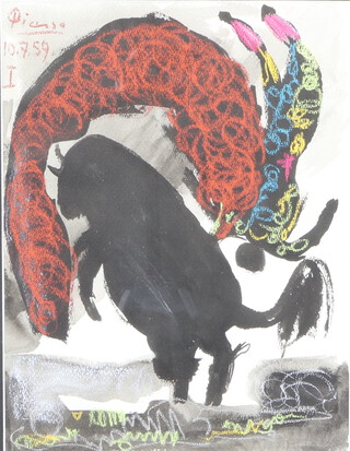Pablo Picasso (1881-1973) print, Toros y Toreros, 10 7 59, 34cm x 26cm 