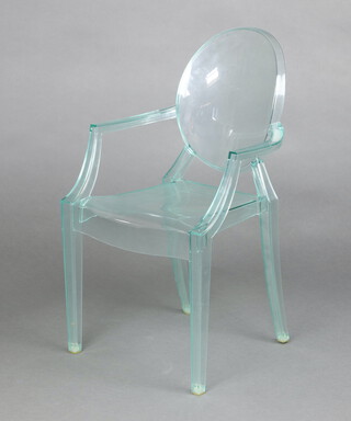 A Lou Lou Ghost design chair, the reverse marked Lou Lou Ghost Starck Kartell 64cm h x 37cm w x 29cm d  