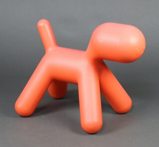 A Magis Made in Italy large Puppy seat in red, from the Me Too Collection, designed by Eero Aarnio plastic 56cm h x 59cm w x 40cm d 