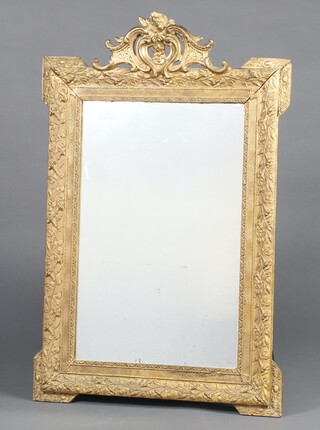 A 19th Century French rectangular mirror contained in a gilt painted wooden frame 103cm x 67cm 