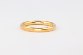 A 22ct gold wedding band 3.8 grams, size L 1/2