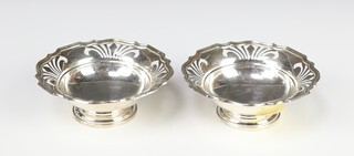 A pair of pierced silver bon bon dishes Birmingham 1949 10cm, 114 grams 