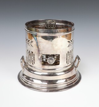 A silver plated flambe burner 