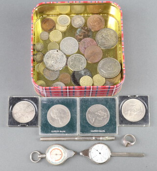 A Victorian crown 1889, a ditto 1937 and minor commemorative coins and crowns 