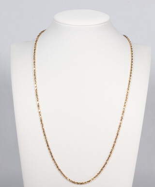A 14k yellow metal necklace, 9.4 grams, 50cm 
