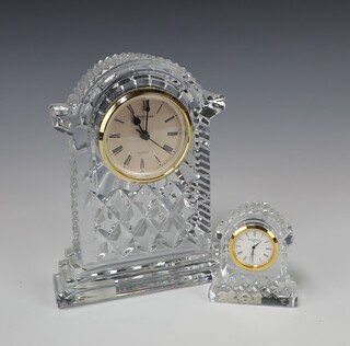 A Waterford Crystal quartz timepiece 18cm, a ditto 7cm 