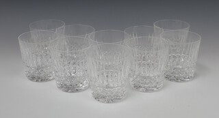 A set of 10 cut glass tumbler/whisky glasses 