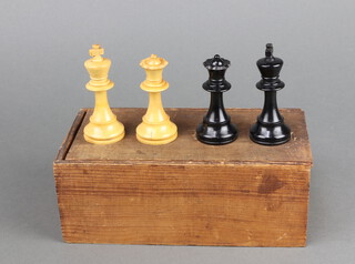 A wooden Staunton chess set 