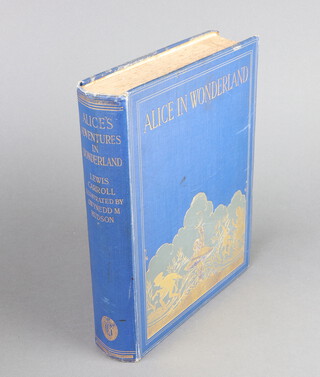 Carroll Lewis,  "Alice in Wonderland" illustrated by Gwynedd Hudson published Hodder & Stoughton for Boots Chemists, blue cloth boards with gilt illustrations 8vo, circa 1920's