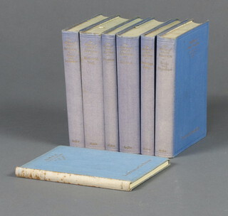 Jane Austen The Works, 7 volumes in blue cloth to include "Pride and Prejudice", "Sense and Sensibility", "Mansfield Park", "Emma", "North Hanger Abbey", "Persuasion" and "Lady Susan And The Watsons" Heffer & Son 1940's?