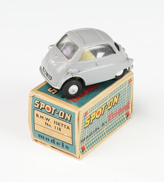 Triang, a Spot On diecast model of a BMW Isetta No.118 in grey, boxed  