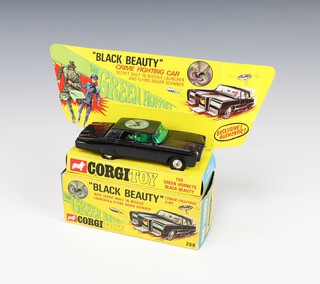 Corgi Toys, The Green Hornet Black Beauty Crime Fighting Car, boxed with insert, cardboard car support, special instructions, special instructions bag, 2 missiles and 4 flying radar scanners 