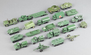 A collection of Dinky, Husky etc army vehicles