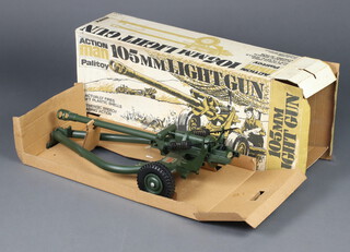 Action Man by Palitoy, a 105mm light gun no.34720 boxed and with original card insert, supplied with 5 rounds 