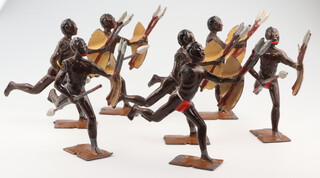 Seven Britains Zulu Warriors with articulated limbs 