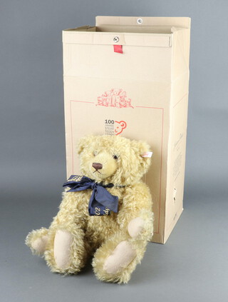 A Steiff replica 1902 blonde bear 44cm, limited edition of 2002, with growler 