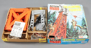 Action Man by Palitoy, a Training Tower with Escape Slide and Crane Playset no.34725, boxed with original card inserts and instructions 