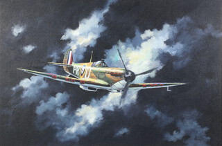 **Alan King (1946-2013) oil on canvas signed "Super Marine Spitfire" with original certificate dated 1991 50cm x 75cm  **Please note: Artists Re-sale Rights may be payable on this lot 