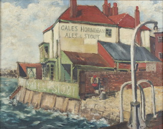 J Ogden '50, oil on canvas "The Still and West Public House in Portsmouth" 38cm x 48cm 