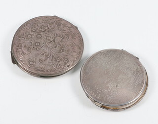 A silver compact London 1964 and 1 other 