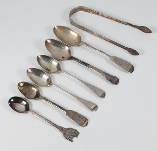 A pair of Georgian silver sugar nips London 1800, 6 spoons, 136 grams 