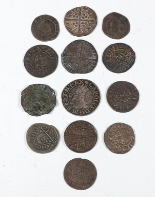 A King John silver Irish penny 2.1 grams and 12 other hammered coins 