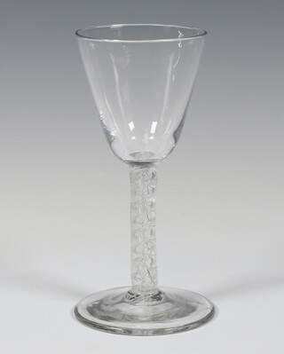 A 19th Century Georgian wine glass with air twist stem 15cm 