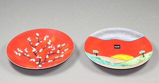 A modern Poole plaque "Blossom" 40cm, ditto "Sunrise" 40cm, boxed