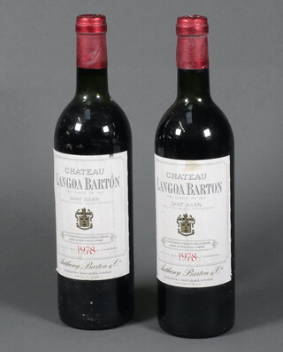 Two bottles of 1978 Chateau Langoa Barton St Julien red wine 