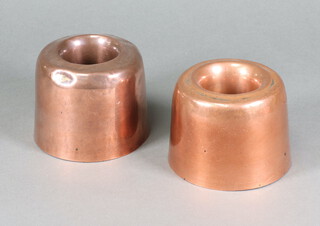 A pair of 19th Century circular copper (unmarked) ring moulds 8cm x 11cm 