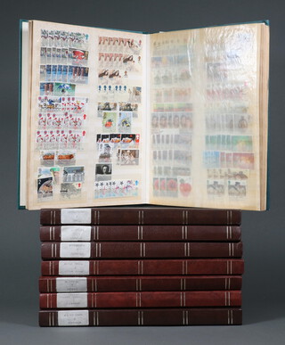 Eight stock books of world stamps including GB Elizabeth II, Aden, Bangladesh, Bahamas, Estonia, Uraguay, Zimbabwe, South Africa, Upper Volta, Norway and Somalia, Indonesia North Germany, Ethiopia Indochina and various loose sheets of Austro-Hungarian and Austria  
