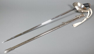 A 20th Century 1908 patent cavalry troopers sword complete with scabbard and dress knot, with unmarked blade  