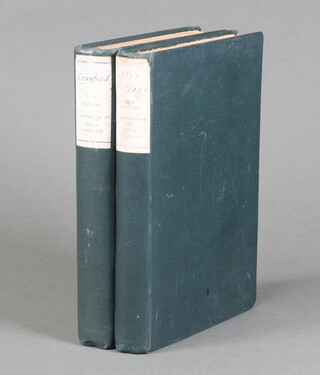 "Cranford" by Mrs Gaskell, McMillan 1892 and "Our Village" by Mary Russell Mitford McMillan 1893, both illustrated by Hugh Thomson, bound in green cloth with paper labels to spine, 8 vo. 