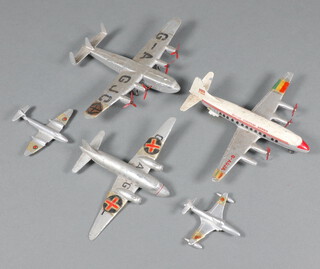 Dinky Toys, a collection of airplanes to include a York, a Viscount, Viking, Meteor and a Shooting Star 