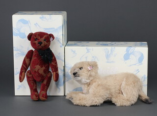 A Steiff limited edition bear Viktoria no.448 of 1500 boxed and with certificate and 1 other Leo Lion Masterpiece no. 434 of 3000 35cm boxed and with certificate 