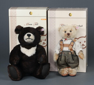 A Steiff limited edition Moon bear in dark brown no.375 of 2000 40cm boxed and with certificate together with 1 other Teddybar Huterbub 32cm, boxed and with no certificate 