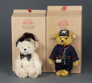 A Steiff limited edition bear Scottish Teddy Bear 2001 no. 1715 of 3000, 32cm, boxed and with certificate and 1 other Berlin Fireman 1900 Gold no.790 of 1000, boxed and with certificate 